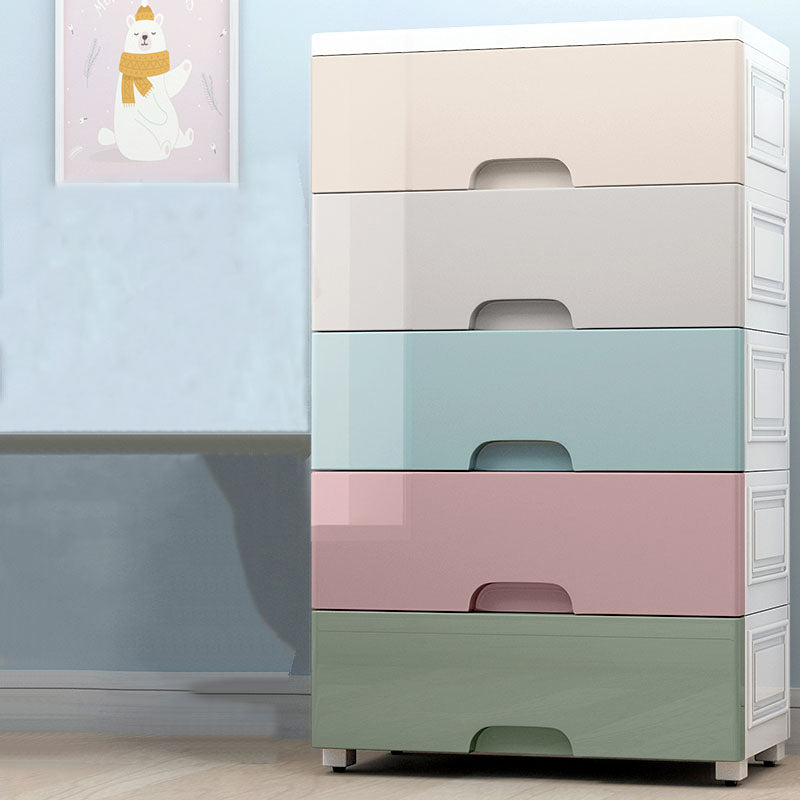 Chest Kids Nightstand Modern Plastic Nursery Dresser with 5/6 Drawers