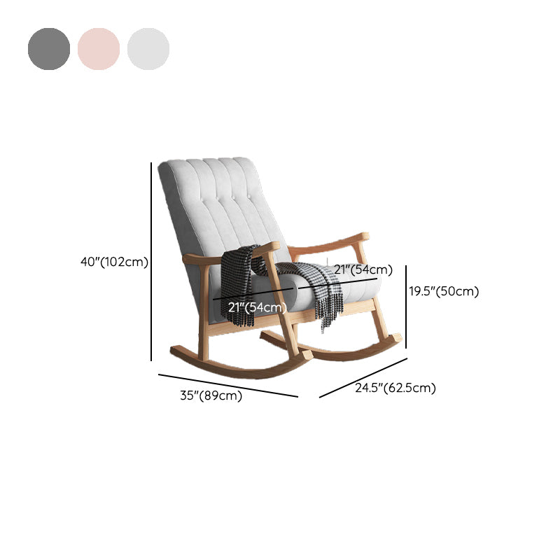 Wood Base Single Rocking Chair Lounge Leisure Lazy Chair for Living Room