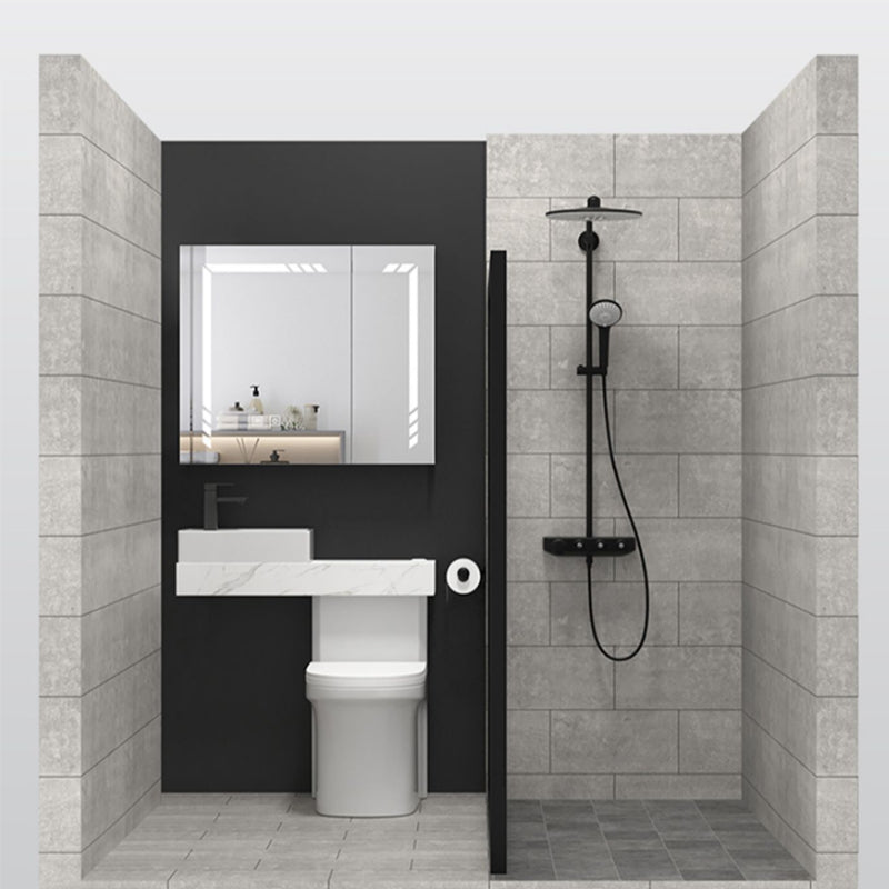 Contemporary Ceramic Flush Toilet Floor Mounted Urine Toilet with Seat for Washroom