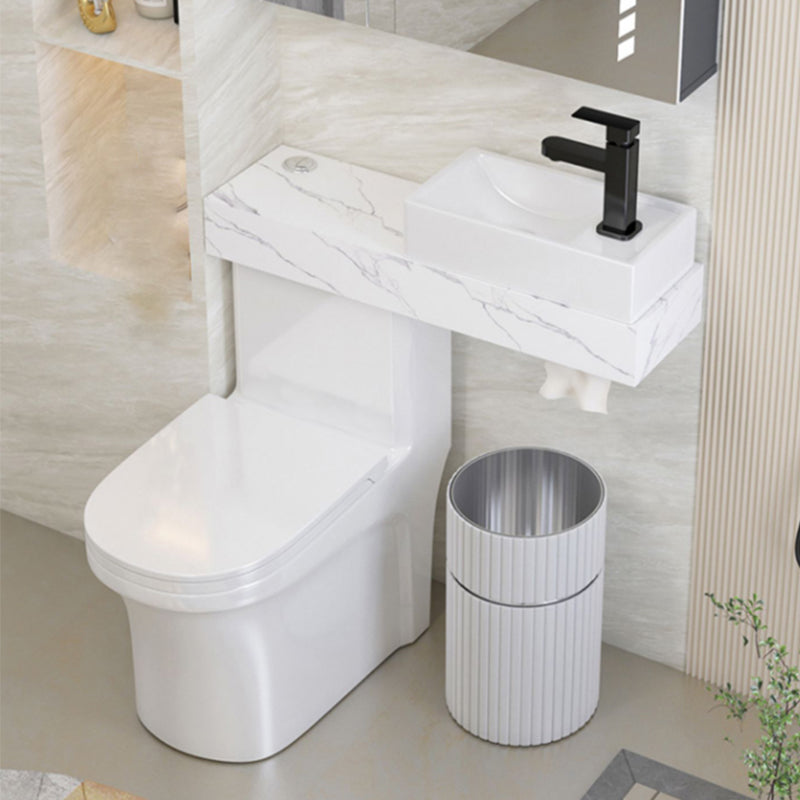 Contemporary Ceramic Flush Toilet Floor Mounted Urine Toilet with Seat for Washroom