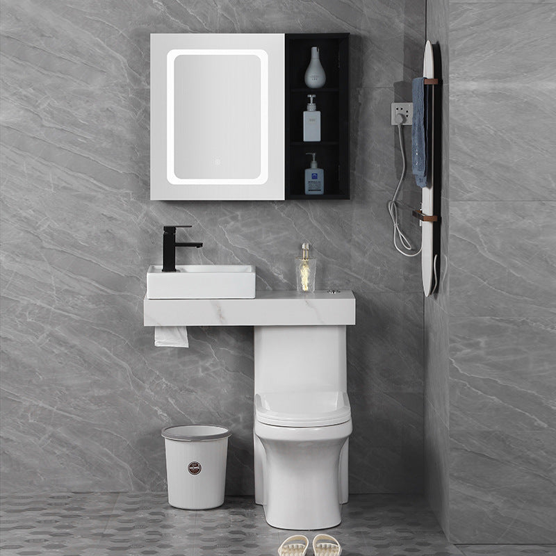 Contemporary Ceramic Flush Toilet Floor Mounted Urine Toilet with Seat for Washroom