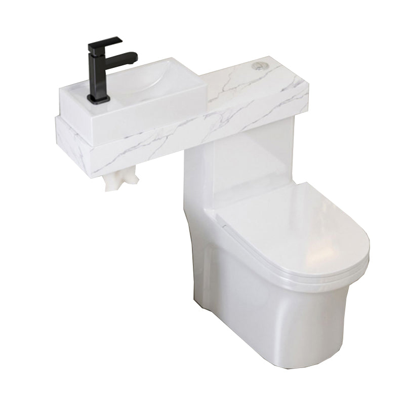 Contemporary Ceramic Flush Toilet Floor Mounted Urine Toilet with Seat for Washroom