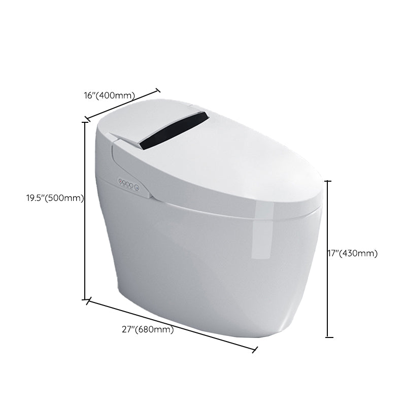 Contemporary White Ceramic Flush Toilet Slow Close Seat Included Urine Toilet for Washroom