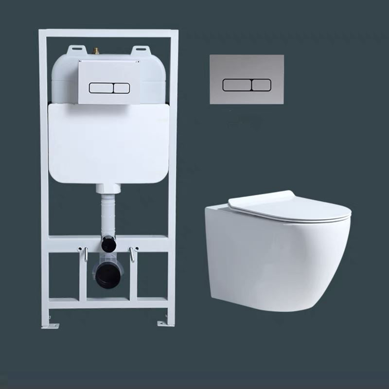 Modern Ceramic Flush Toilet White In-Wall Urine Toilet for Washroom