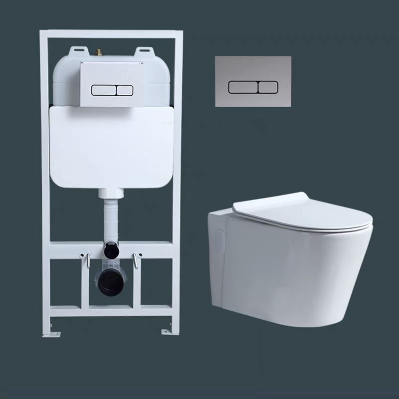 Modern Ceramic Flush Toilet White In-Wall Urine Toilet for Washroom