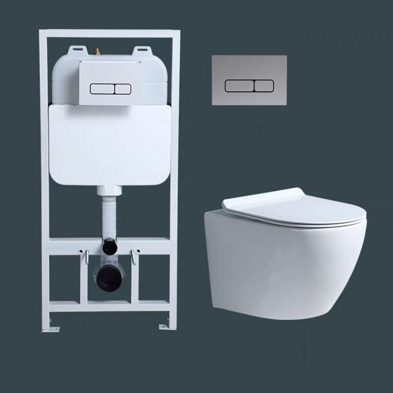 Modern Ceramic Flush Toilet White In-Wall Urine Toilet for Washroom