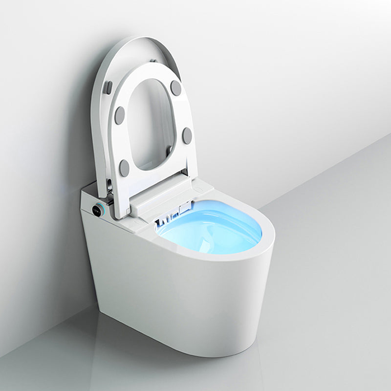 Contemporary White Flush Toilet Heated Seat Included Toilet Bowl for Washroom