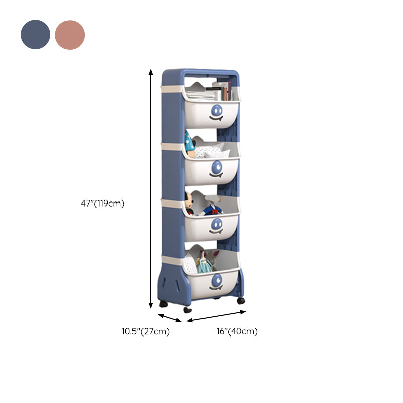 Contemporary Plastic Etagere Bookcase Closed Back Standard Kids Bookcase