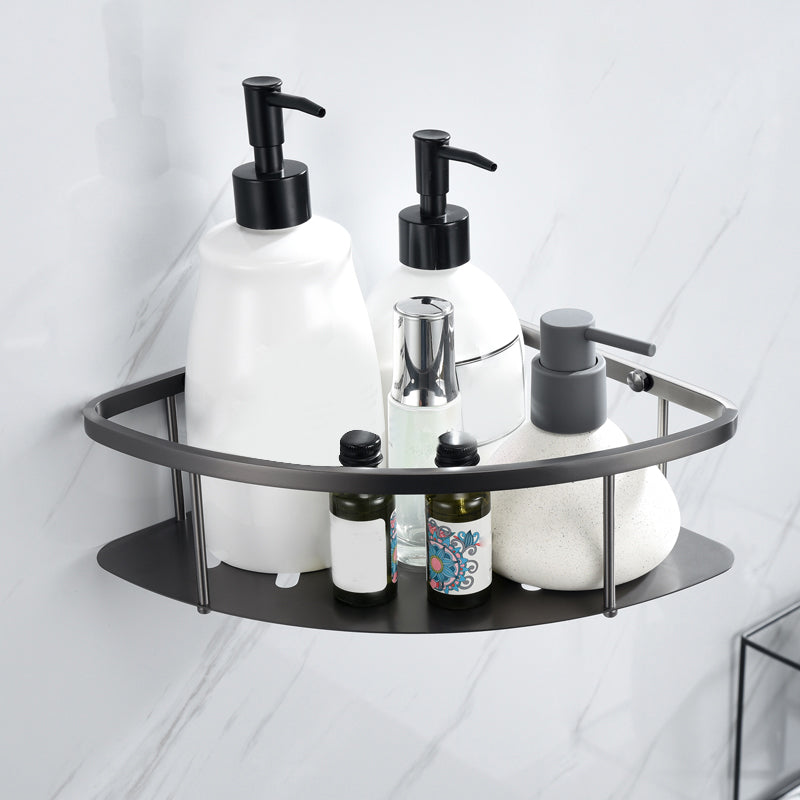 Gray 5-Piece Modern Bathroom Accessory Set in Stainless Steel