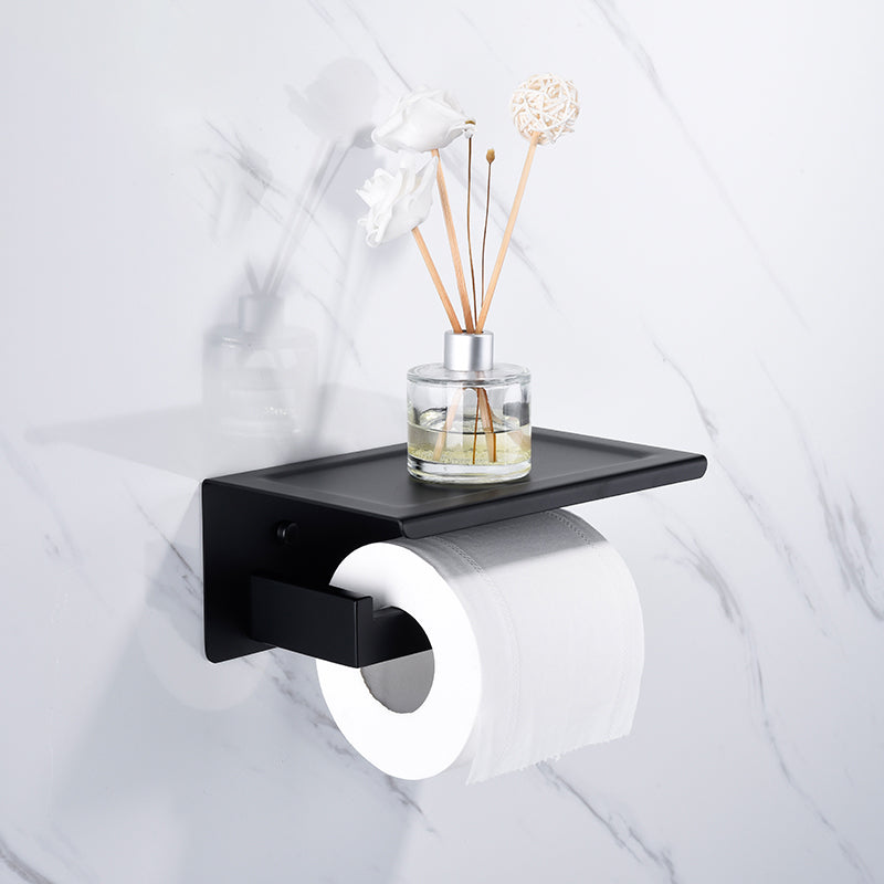 Matte Black 5-Piece Modern Bathroom Accessory as Individual or as a Set with Towel Bar