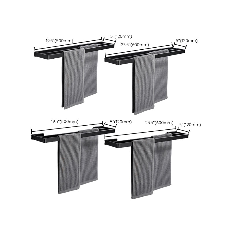 Matte Black 5-Piece Modern Bathroom Accessory as Individual or as a Set with Towel Bar