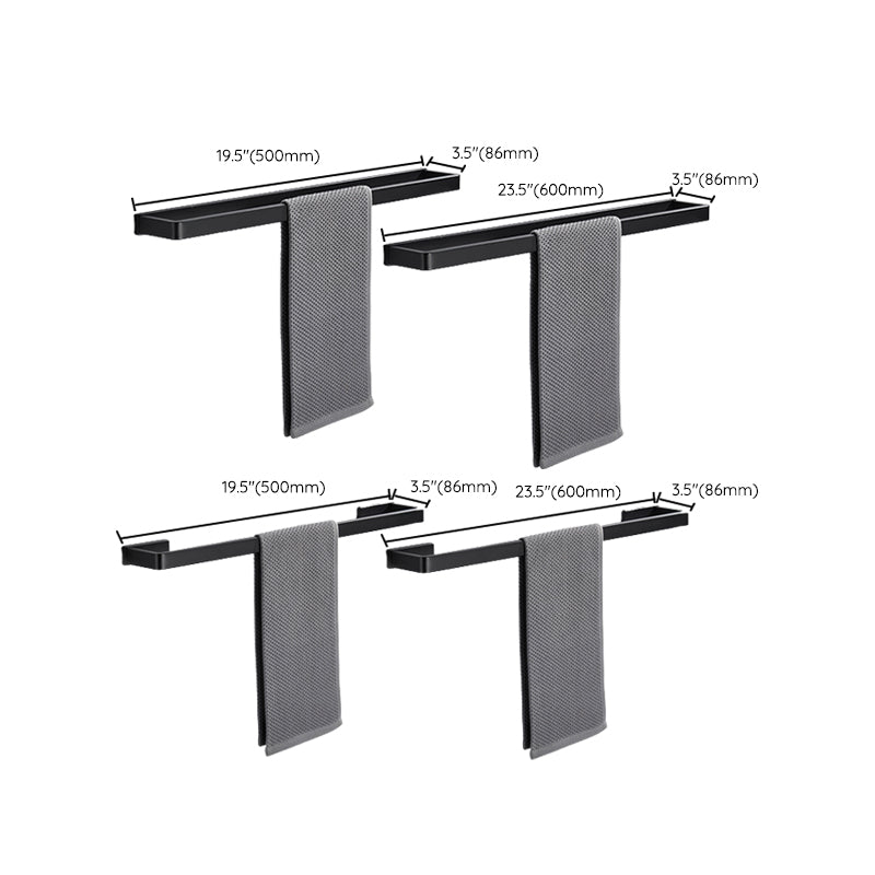 Matte Black 5-Piece Modern Bathroom Accessory as Individual or as a Set with Towel Bar