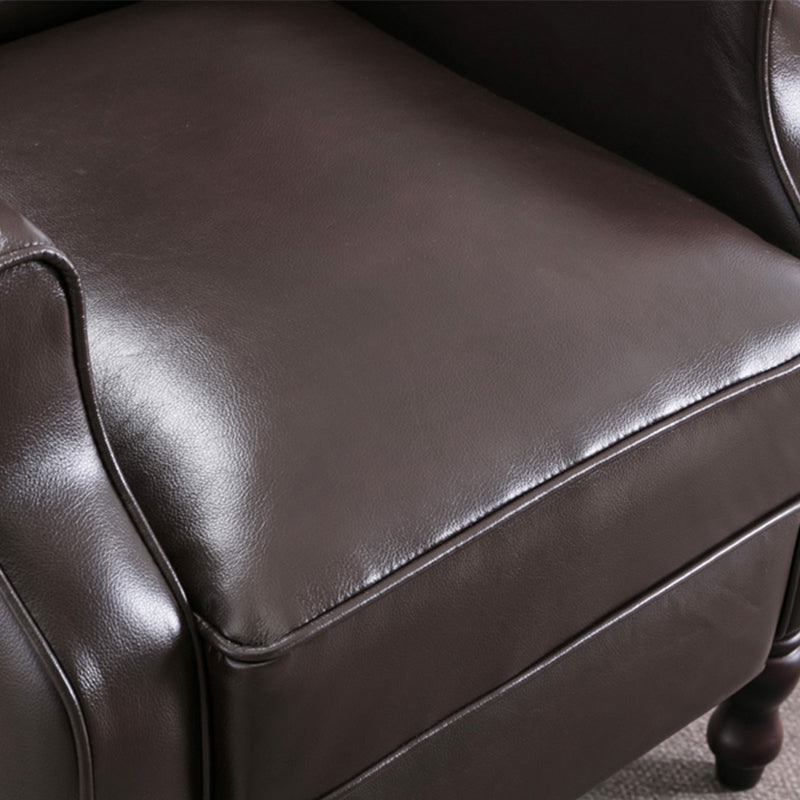 Classic Leather Recliner Chair Solid Color Standard Recliner