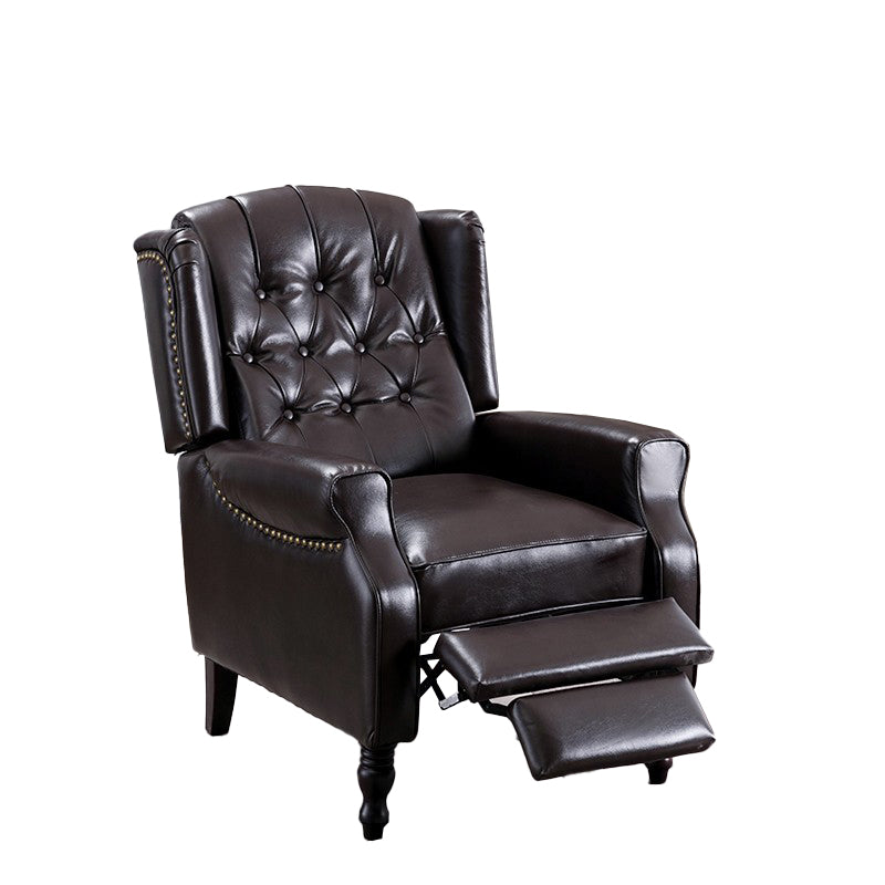 Classic Leather Recliner Chair Solid Color Standard Recliner