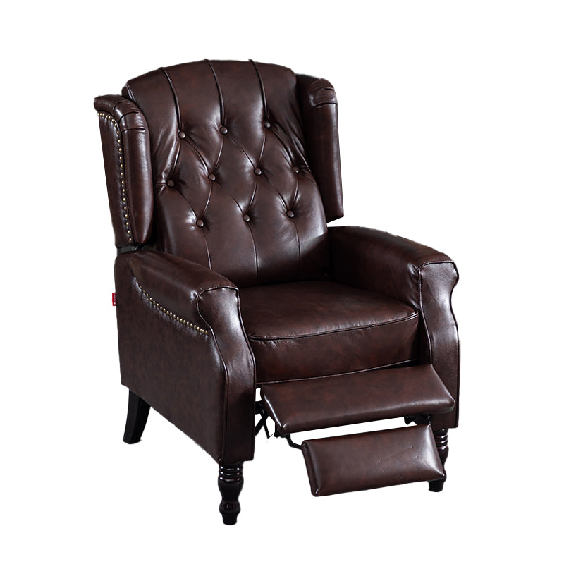 Classic Leather Recliner Chair Solid Color Standard Recliner