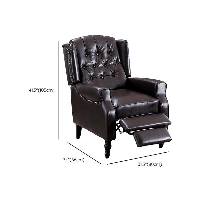 Classic Leather Recliner Chair Solid Color Standard Recliner