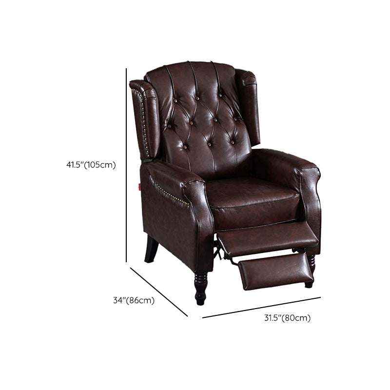 Classic Leather Recliner Chair Solid Color Standard Recliner