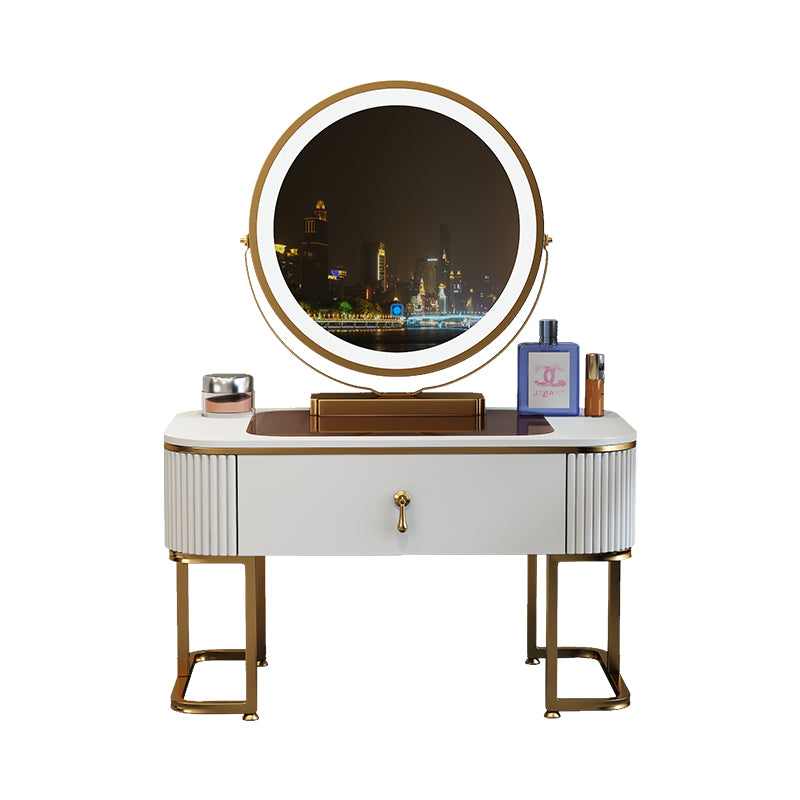 Glass Glam Vanity Dressing Table Bedroom Vanity Dressing Table with Drawer