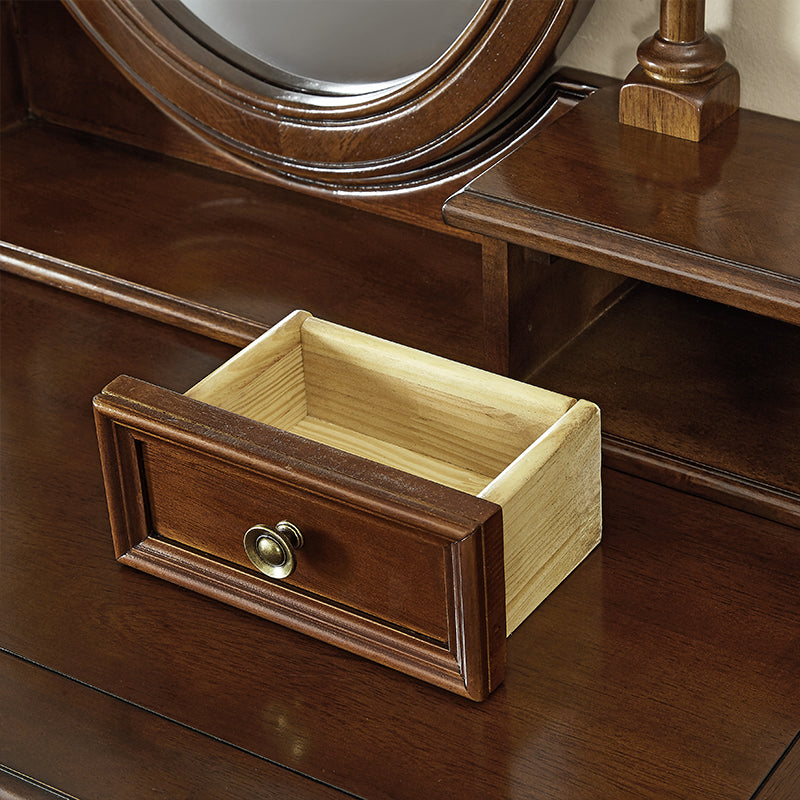 Traditional Makeup Vanity Set Wooden 5 Drawers Vanity Tables