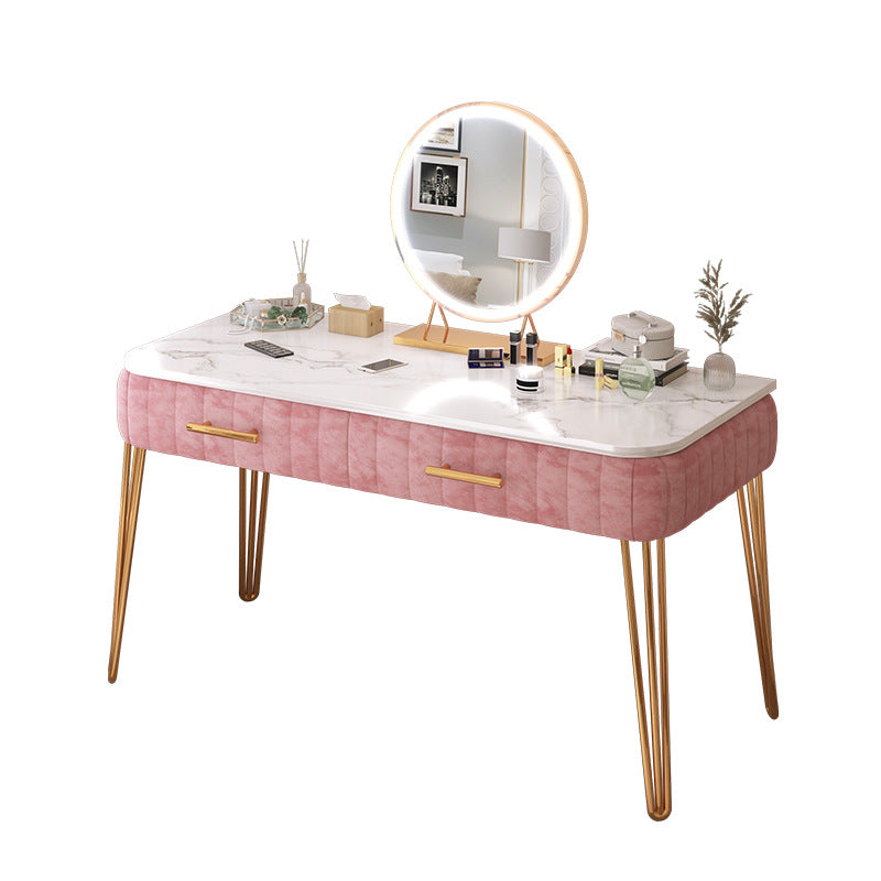 Scandinavian Faux Leather Make-up Vanity Wood Vanity Dressing Table