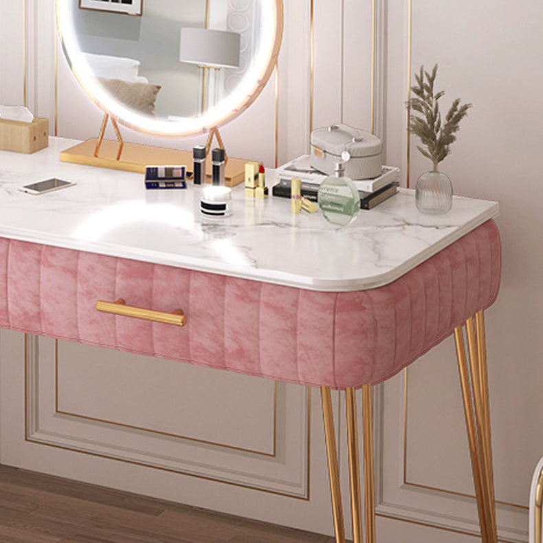 Scandinavian Faux Leather Make-up Vanity Wood Vanity Dressing Table