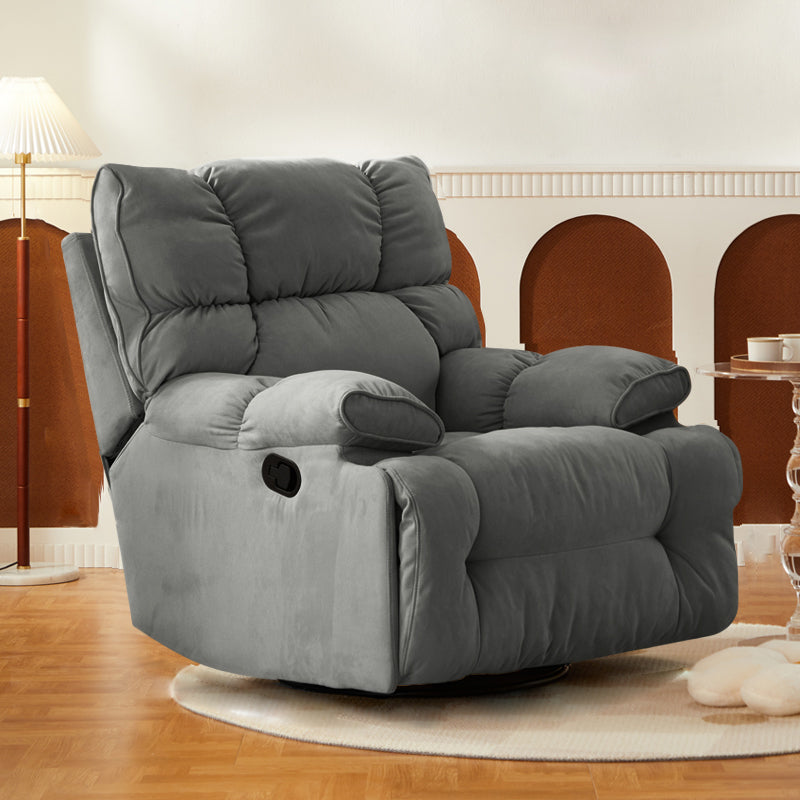 Modern Manual-Handle Recliner Swivel Rocker Standard Recliner with Footrest