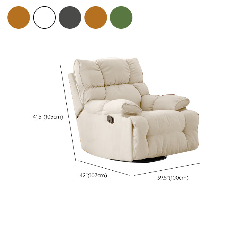 Modern Manual-Handle Recliner Swivel Rocker Standard Recliner with Footrest