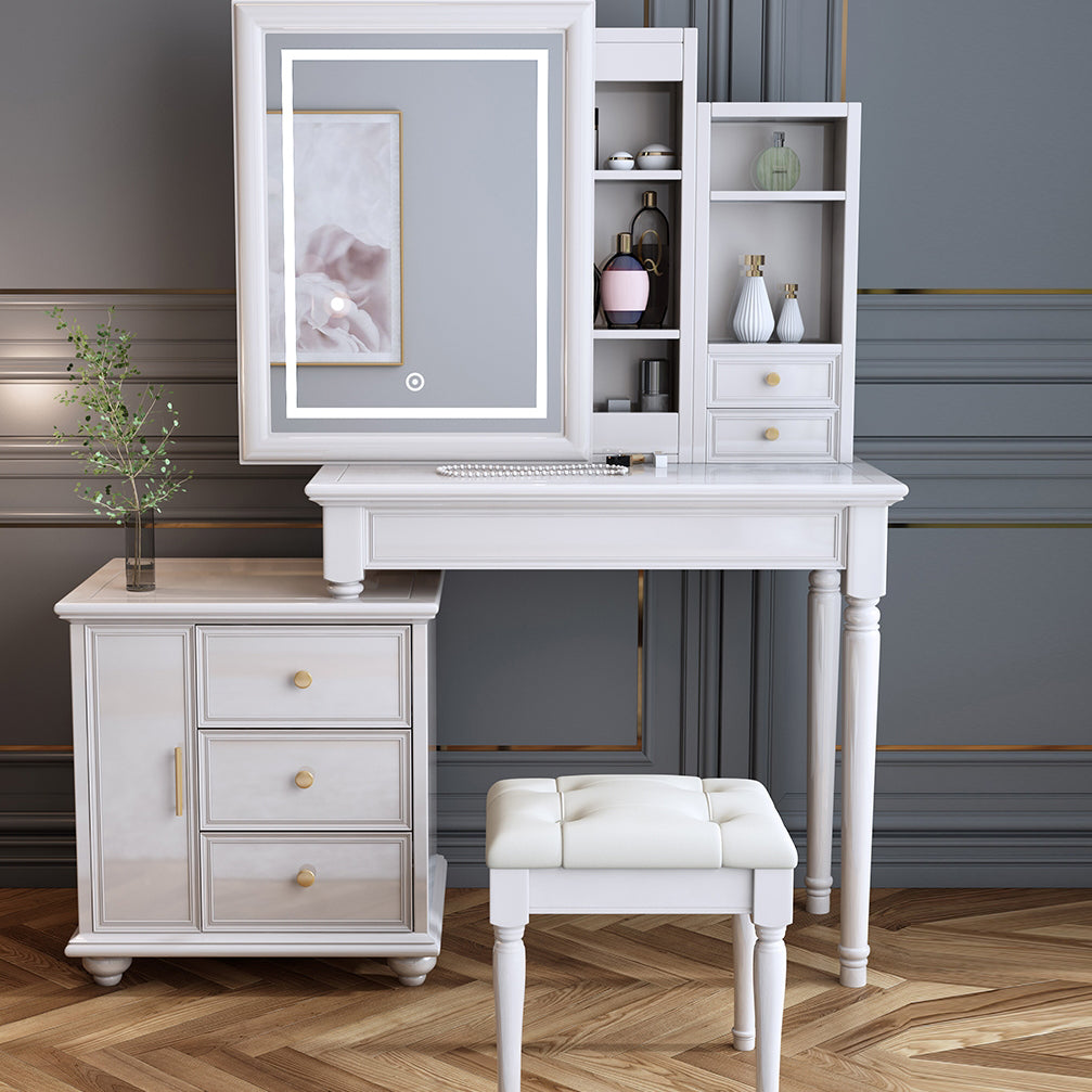 Bedroom Makeup Vanity Set With Mirror Straight Feet Vanity Dressing Table