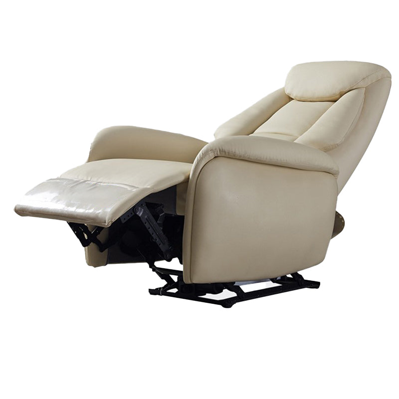 Glam Genuine Leather Recliner Chair Solid Color Standard Recliner