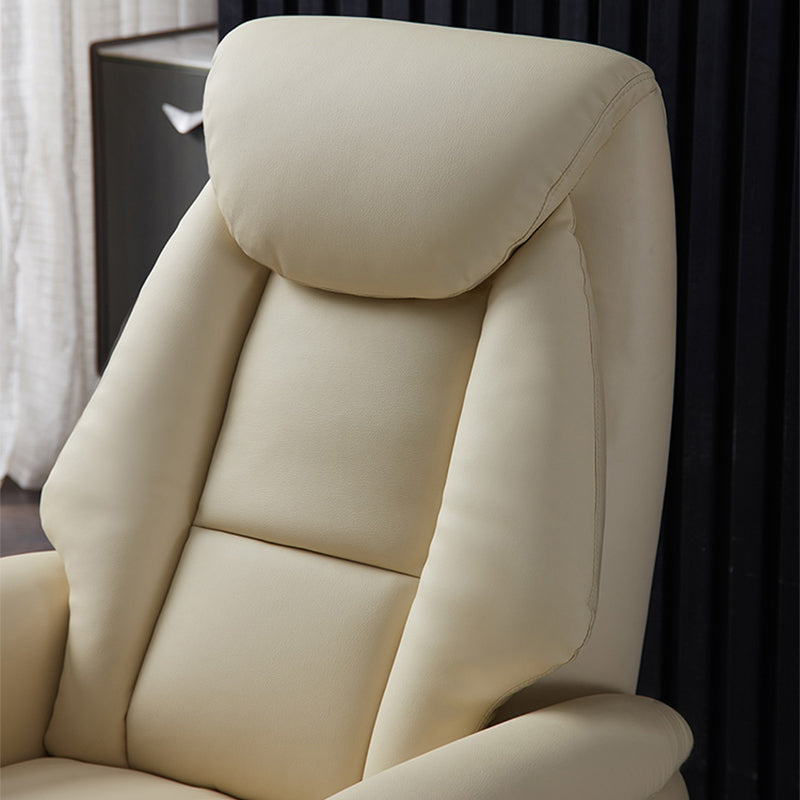 Glam Genuine Leather Recliner Chair Solid Color Standard Recliner