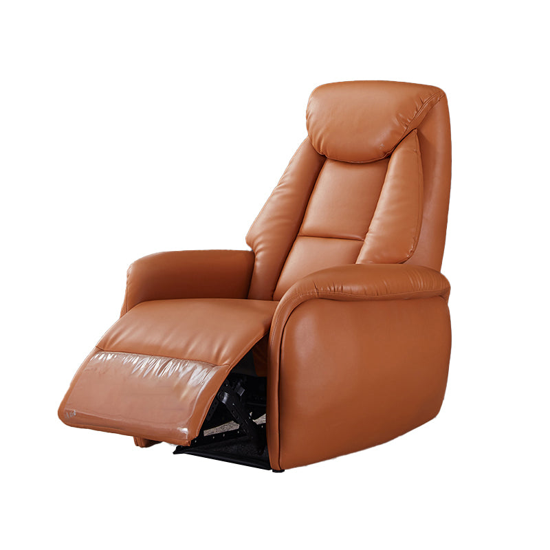 Glam Genuine Leather Recliner Chair Solid Color Standard Recliner