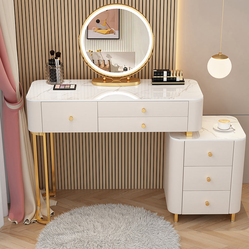 Glam Stone Bedroom Vanity Desk 6 Drawer Vanity Dressing Table