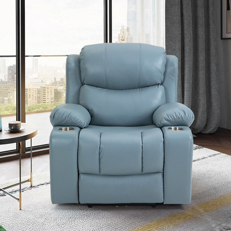 Nordic Style Faux Leather Recliner Chair Solid Color Standard Recliner