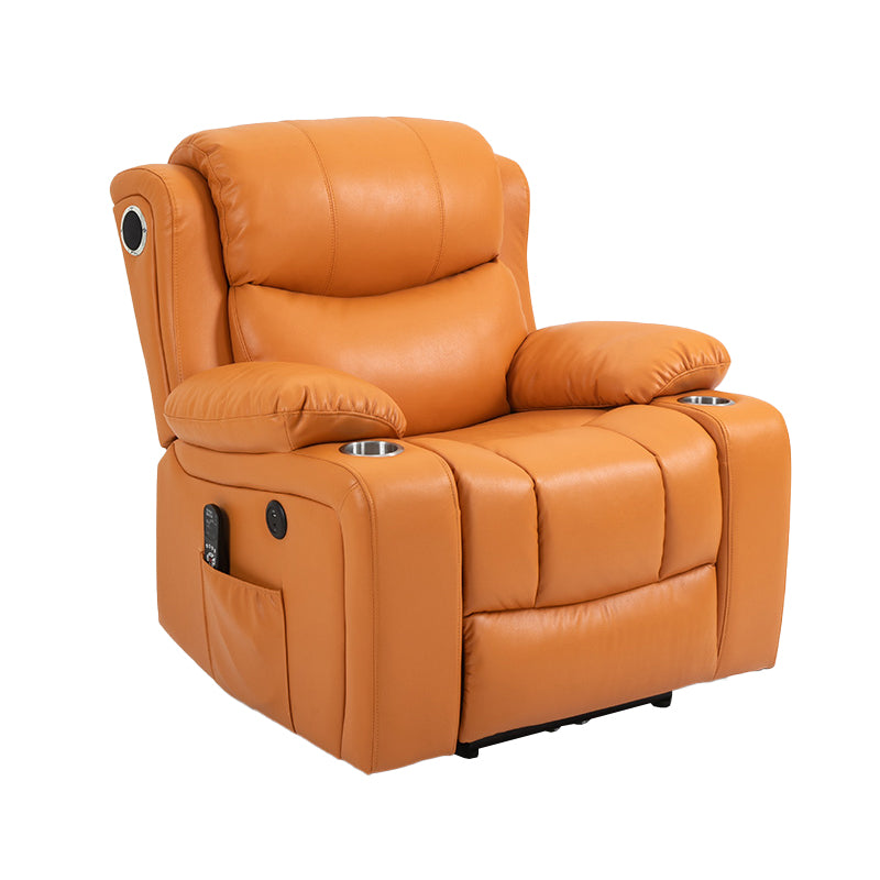 Nordic Style Faux Leather Recliner Chair Solid Color Standard Recliner