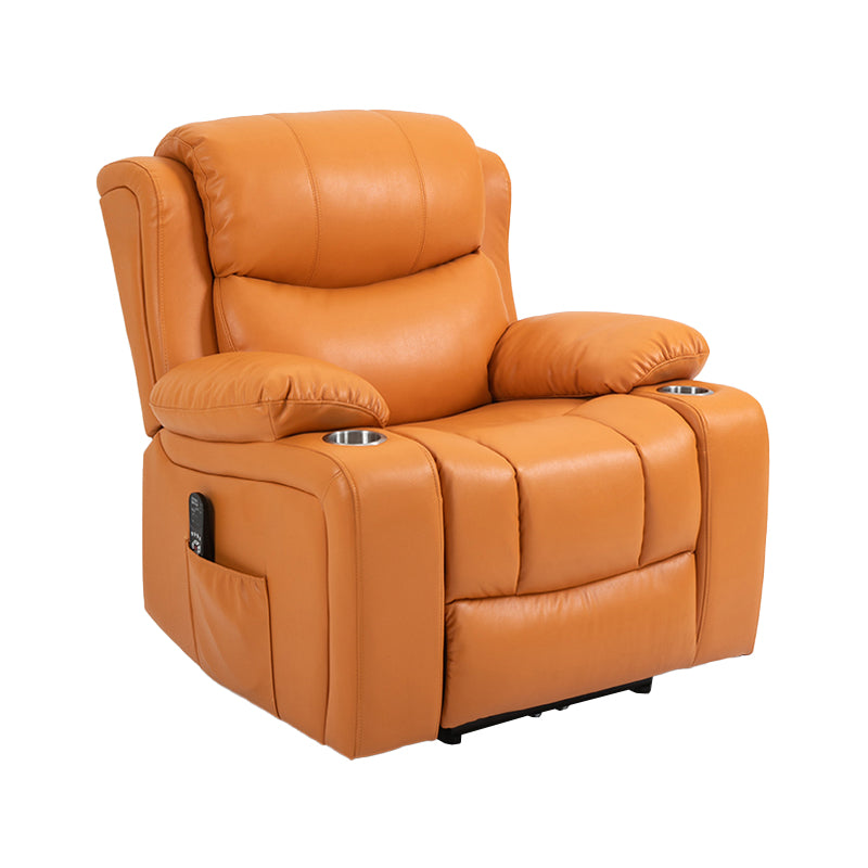 Nordic Style Faux Leather Recliner Chair Solid Color Standard Recliner