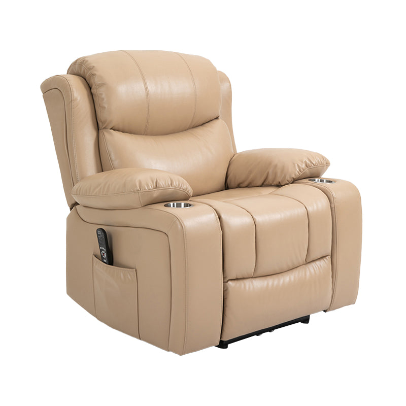 Nordic Style Faux Leather Recliner Chair Solid Color Standard Recliner