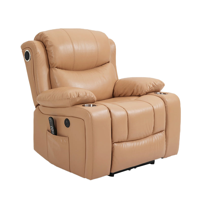 Nordic Style Faux Leather Recliner Chair Solid Color Standard Recliner