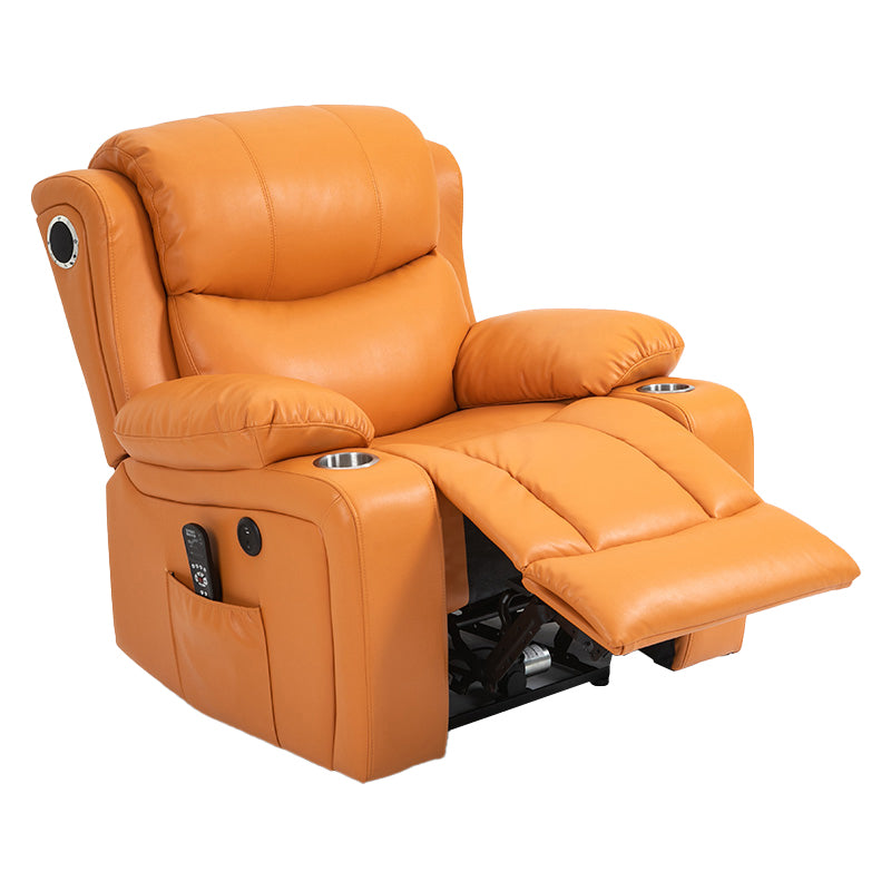 Nordic Style Faux Leather Recliner Chair Solid Color Standard Recliner