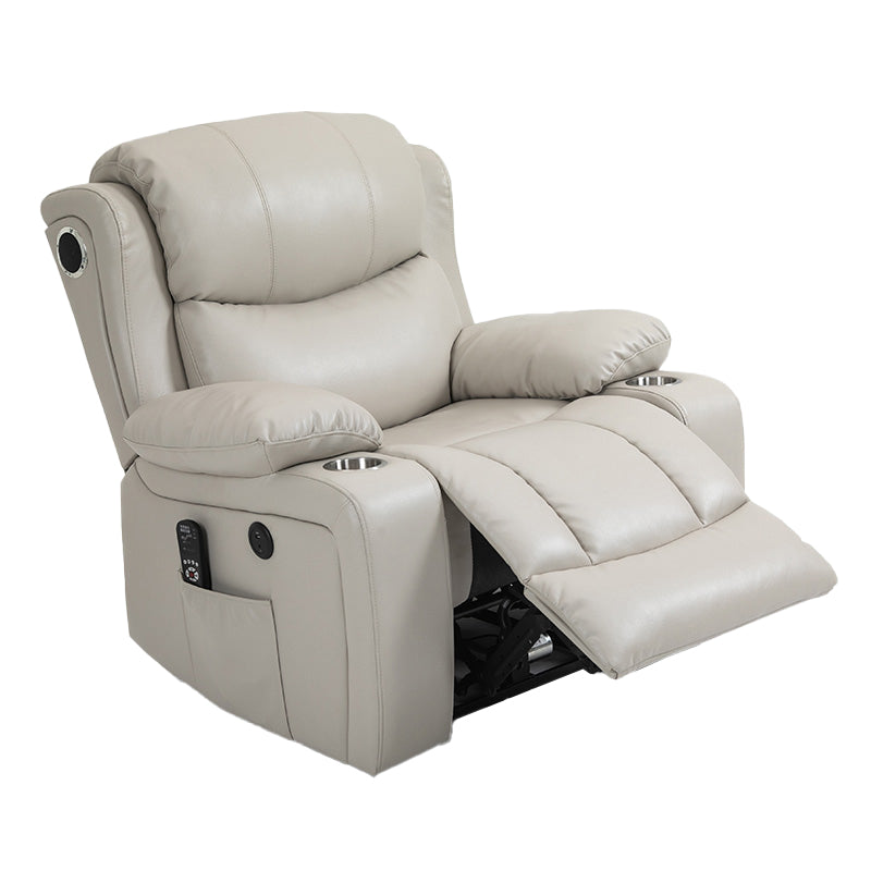 Nordic Style Faux Leather Recliner Chair Solid Color Standard Recliner