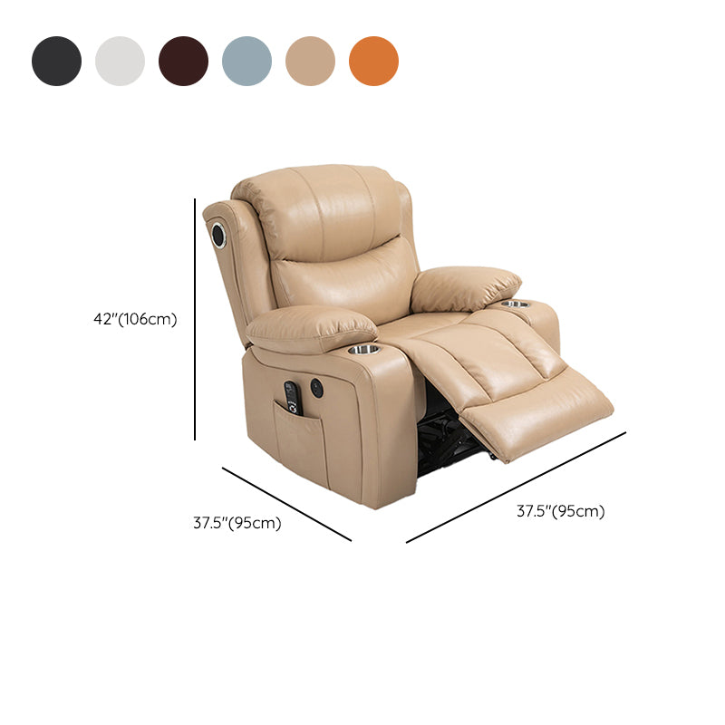 Nordic Style Faux Leather Recliner Chair Solid Color Standard Recliner