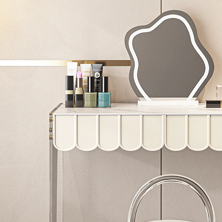 Acrylic White Makeup Vanity Desk Bedroom Vanity Dressing Table Set