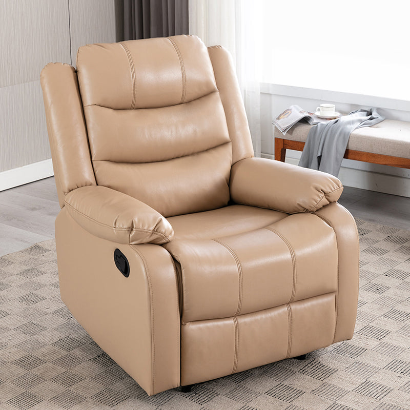 Contemporary Faux Leather Standard Recliner 33.5" Wide Pillow Top Arm Recliner