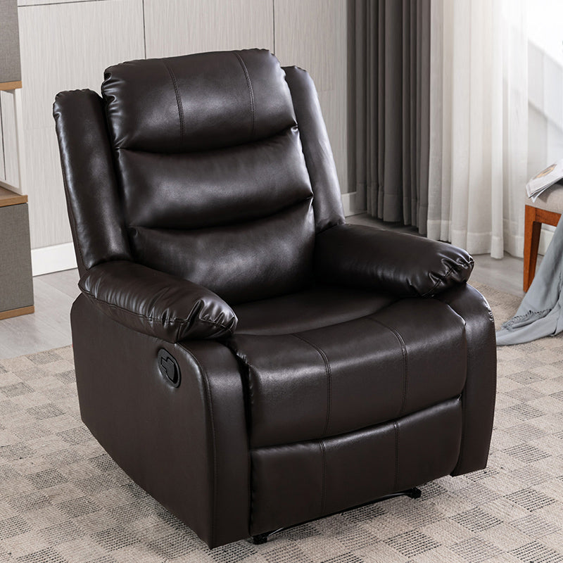 Contemporary Faux Leather Standard Recliner 33.5" Wide Pillow Top Arm Recliner