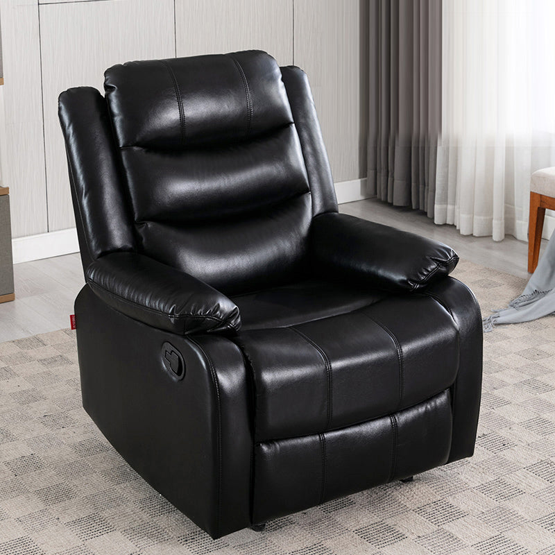 Contemporary Faux Leather Standard Recliner 33.5" Wide Pillow Top Arm Recliner