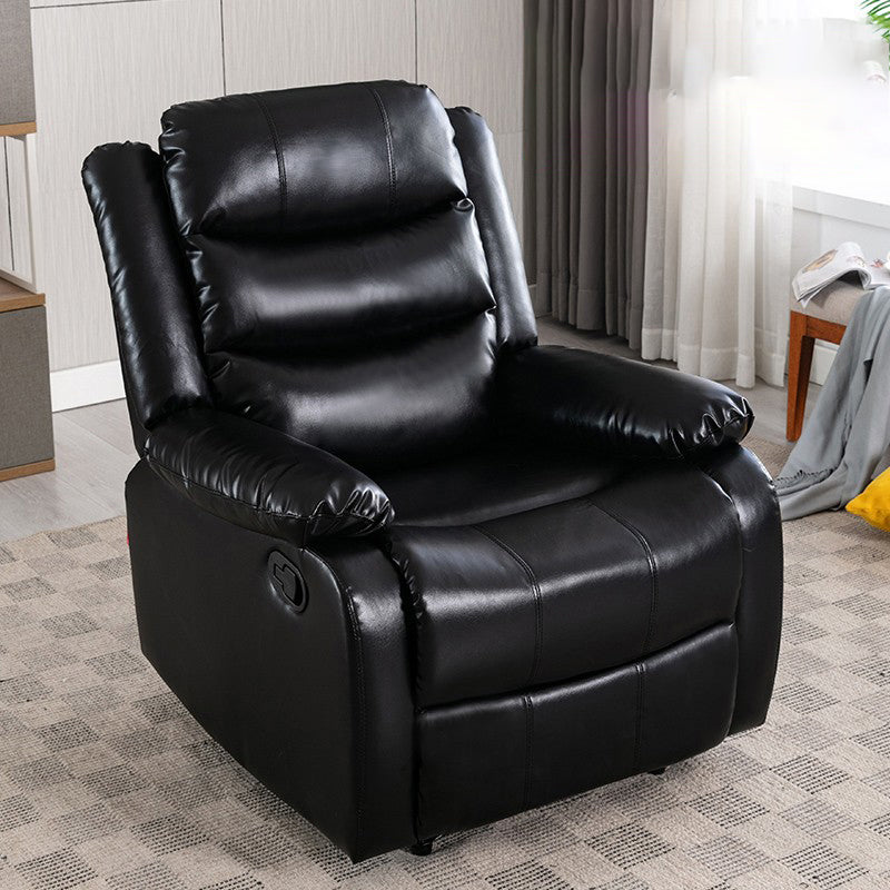 Contemporary Faux Leather Standard Recliner 33.5" Wide Pillow Top Arm Recliner