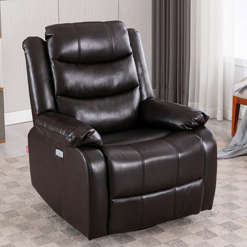 Contemporary Faux Leather Standard Recliner 33.5" Wide Pillow Top Arm Recliner