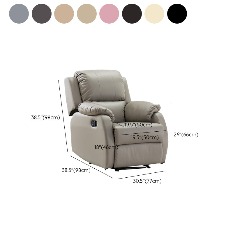 Solid Color Recliner Chair Metal Frame Standard Recliner with Independent Foot