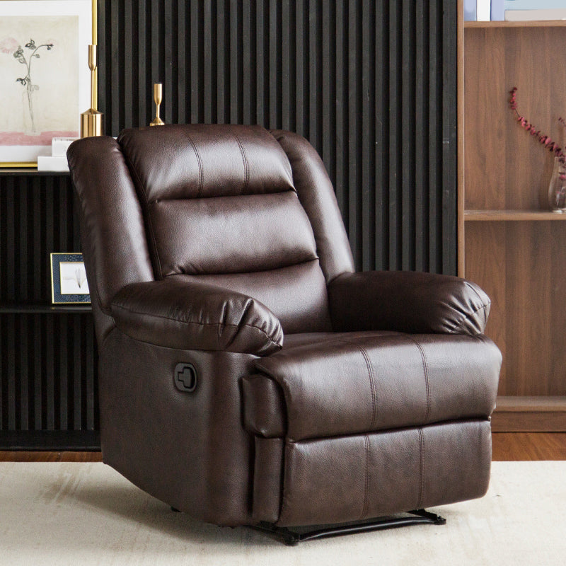 Traditional Recliner Chair Solid Color Standard Recliner with Independent Foot