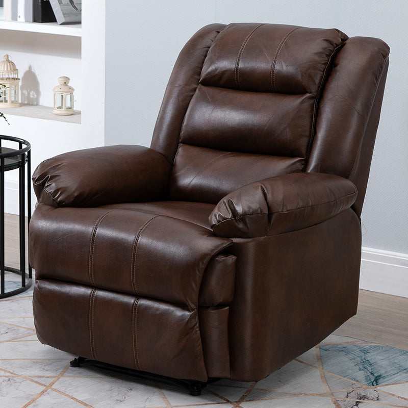 Traditional Recliner Chair Solid Color Standard Recliner with Independent Foot