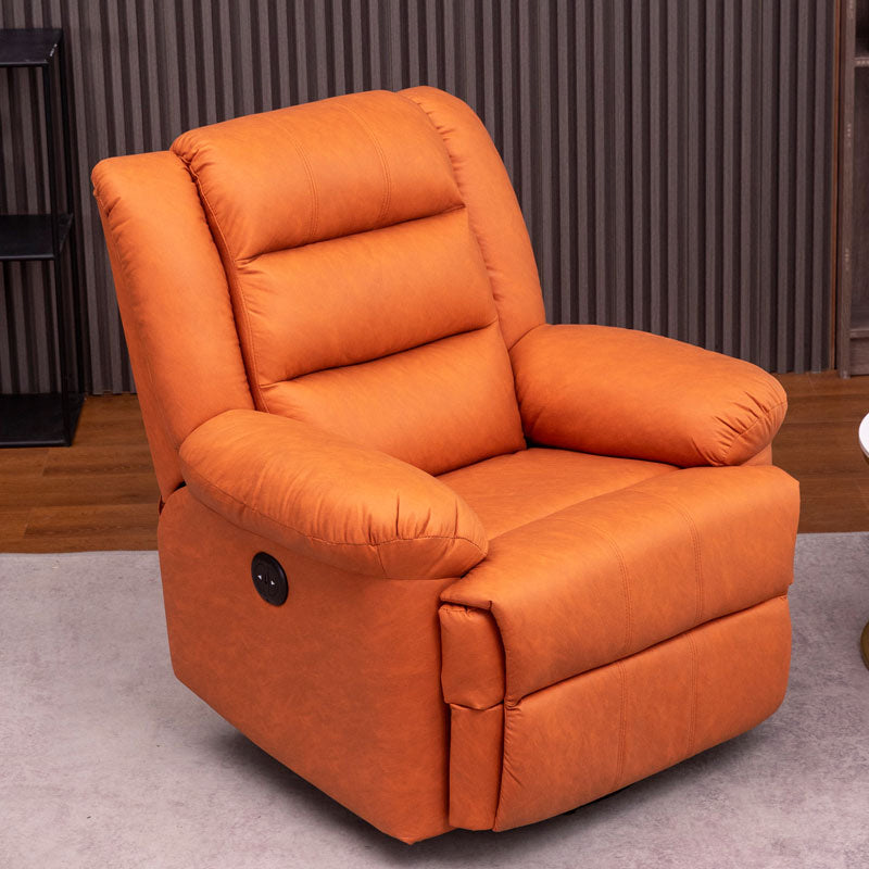 Traditional Recliner Chair Solid Color Standard Recliner with Independent Foot